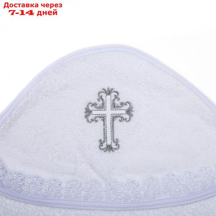 Полотенце-уголок для крещения с вышивкой, размер 100*100 см, цвет белый К40/1 - фото 2 - id-p201934241