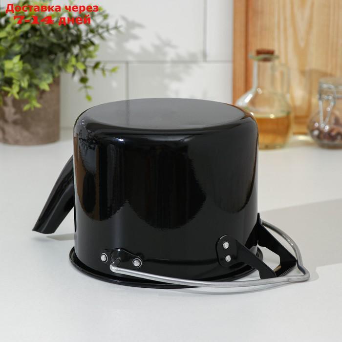 Чайник-котелок с декоративным покрытием 2,5 л, цвет чёрный - фото 4 - id-p201936386
