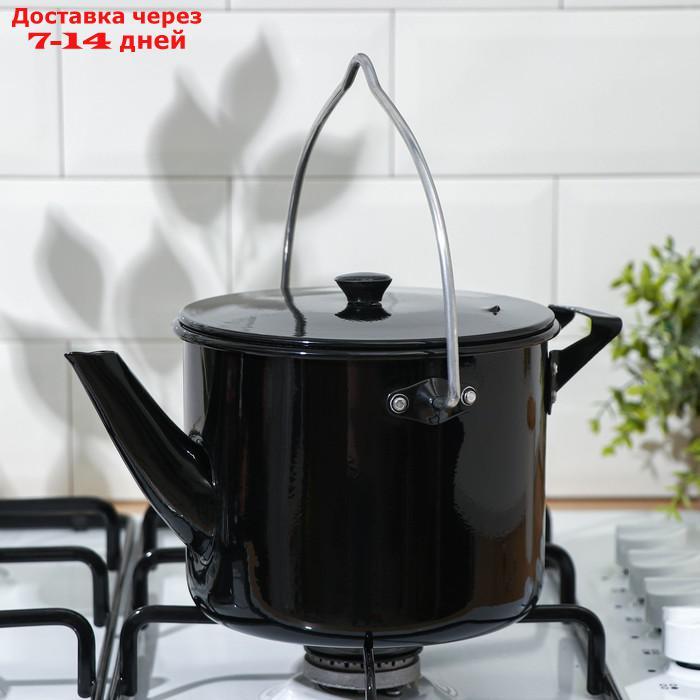 Чайник-котелок с декоративным покрытием 2,5 л, цвет чёрный - фото 5 - id-p201936386