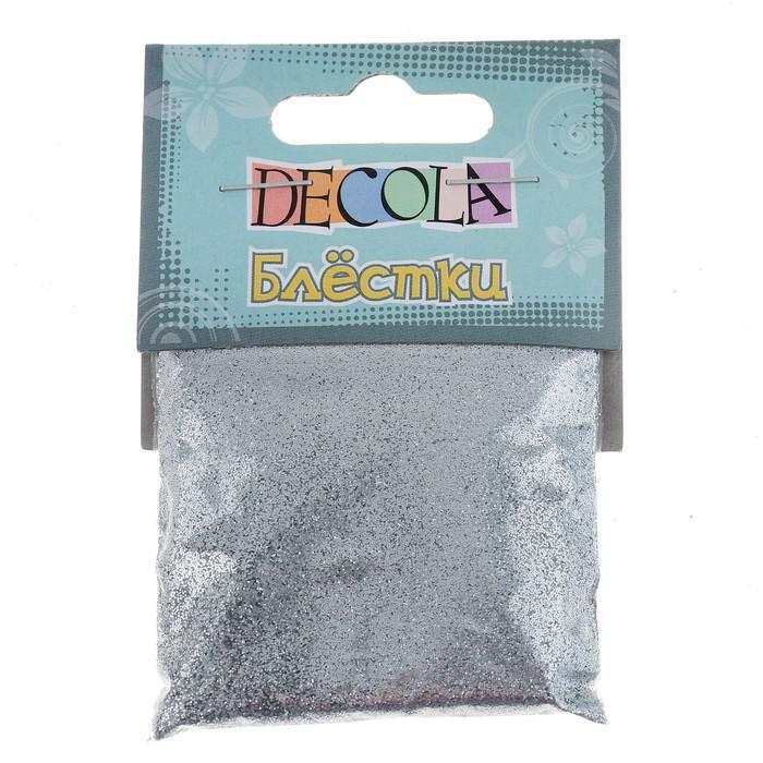 Декор блёстки ЗХК Decola 0.2 мм, 20 г, серебро glitter