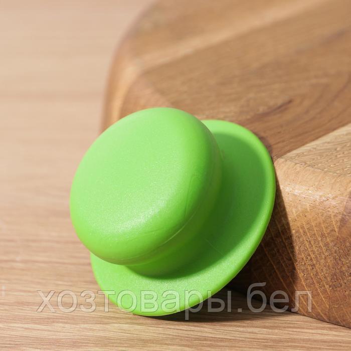 Ручка для крышки на посуду d=6 см зеленая с саморезом