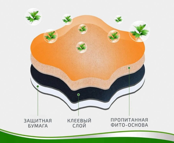 Пластырь обезболивающий для спины Hyllis / патч поясничный травяной 10 шт. в упаковке - фото 6 - id-p201985124