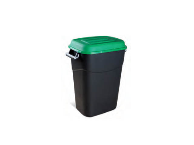 Контейнер для мусора пластик. 75л (зел. крышка) TAYG - фото 1 - id-p201984379