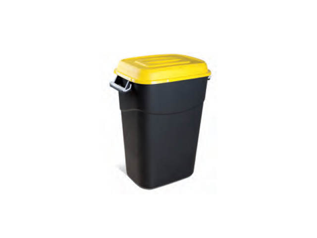 Контейнер для мусора пластик. 95л (жёлт. крышка) TAYG - фото 1 - id-p201984380
