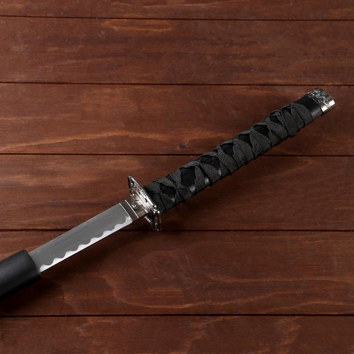 Сувенирное оружие «Катана на подставке», чёрные ножны с резным драконом, рукоять микс 100см - фото 3 - id-p201991572