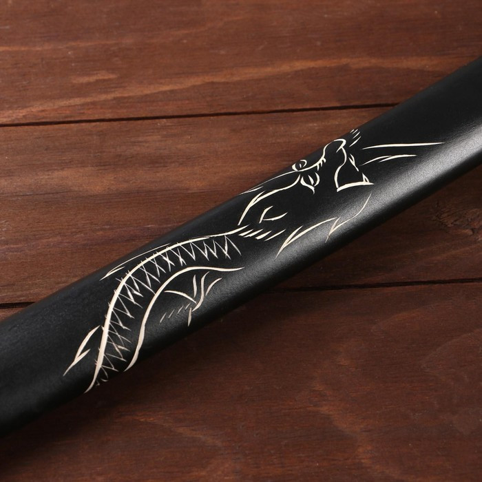 Сувенирное оружие «Катана на подставке», чёрные ножны с резным драконом, рукоять микс 100см - фото 6 - id-p201991572