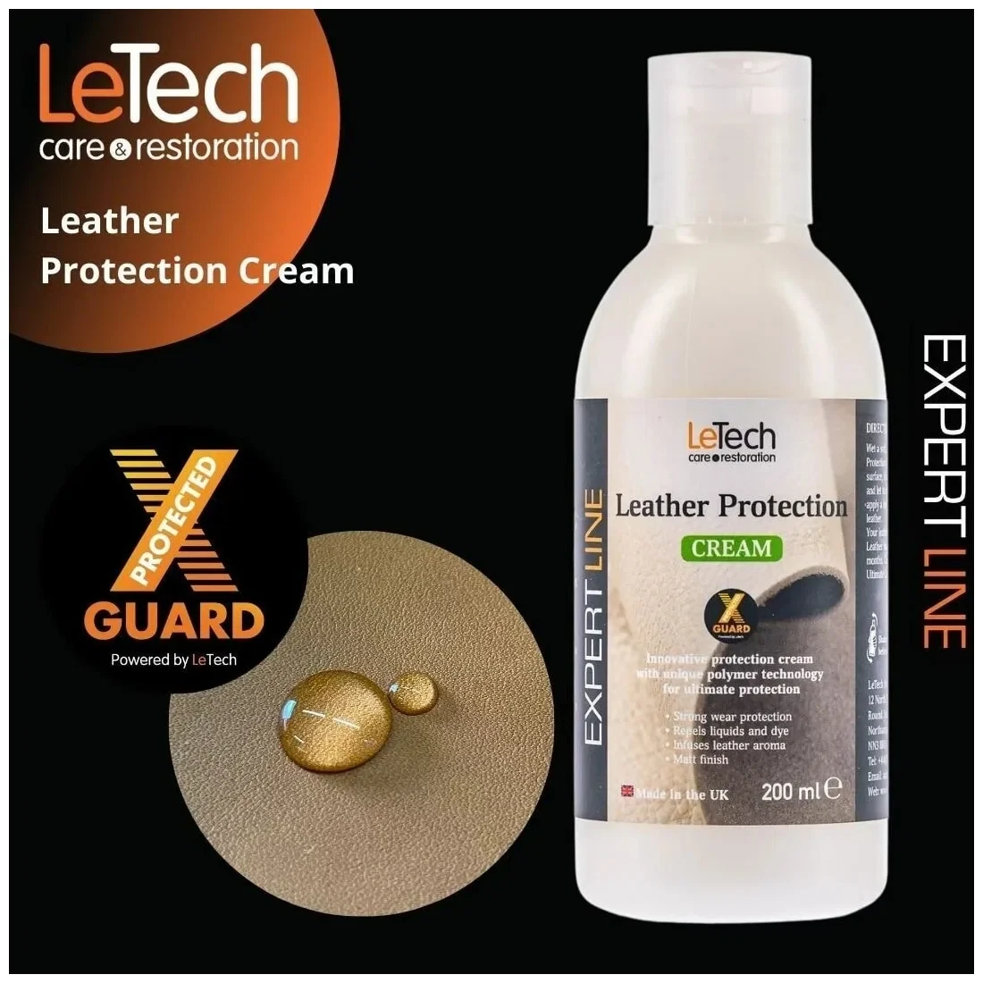 Leather Protection Cream X-GUARD PROTECTED - Защитный крем для кожи | LeTech | 200мл - фото 4 - id-p159851116