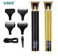 Профессиональный триммер для стрижки волос, ухода за бородой и окантовкой VGR V-265VOYAGER 4 насадки,