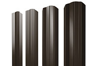 Штакетник М-образный А фигурный 0,5 Velur20 RR 32 темно-коричневый