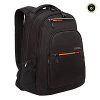 Рюкзак молодёжный, 43 х 31 х 20 см, Grizzly 331, эргономичная спинка, отделение для ноутбука, чёрный/оранжевый