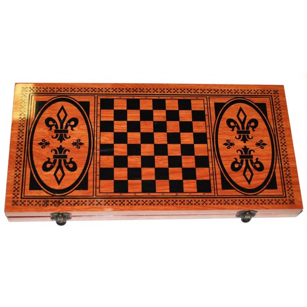 Набор деревянный для игры в нарды + шашки + шахматы , 48*48 см , K-480 - фото 2 - id-p202015534