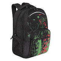 Рюкзак молодёжный, 42 х 32 х 22 см, Grizzly 333, эргономичная спинка, отделение для ноутбука, красный/зелёный