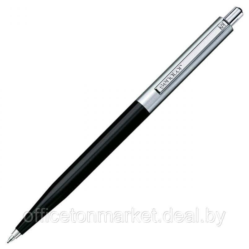 Ручка шариковая автоматическая "Senator Point Metal", 1.0 мм, черный, серебристый, стерж. синий - фото 1 - id-p201979621
