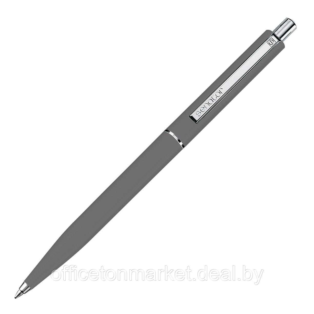 Ручка шариковая автоматическая "Senator Point Polished", 1.0 мм, серый, стерж. синий - фото 1 - id-p201979635