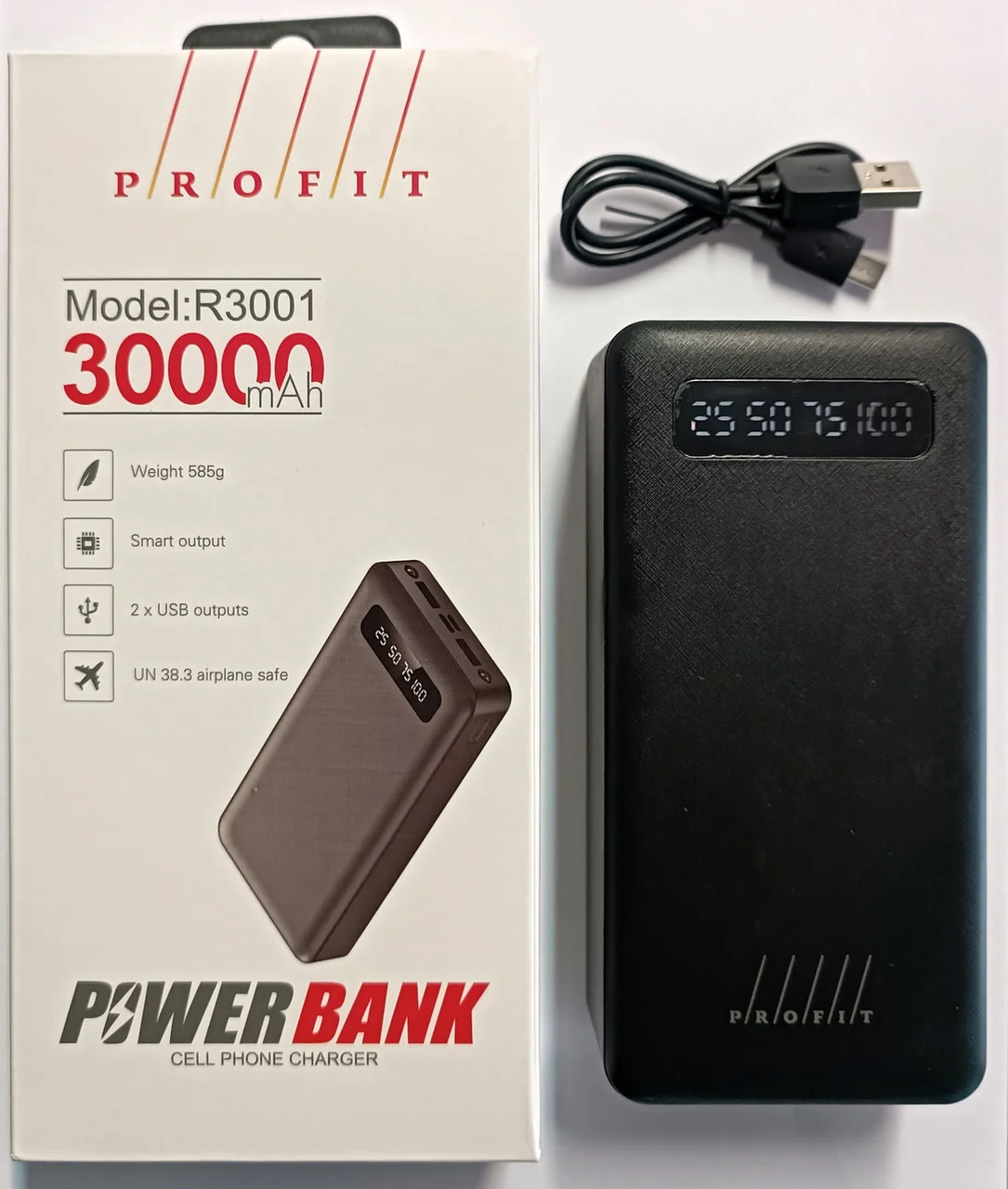 Внешний аккумулятор Power Bank Profit R3001 30000mAh черный