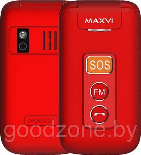 Кнопочный телефон Maxvi E5 (красный)