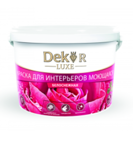 Краска интерьерная ВД-АК-216 DEKOR моющаяся; белая, 3кг