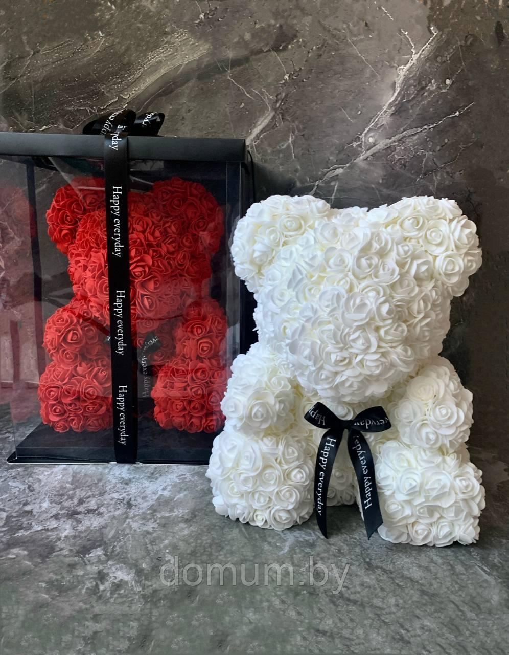 Медведь из долговечных 3D роз ручной работы разные расцветки - фото 2 - id-p202017920
