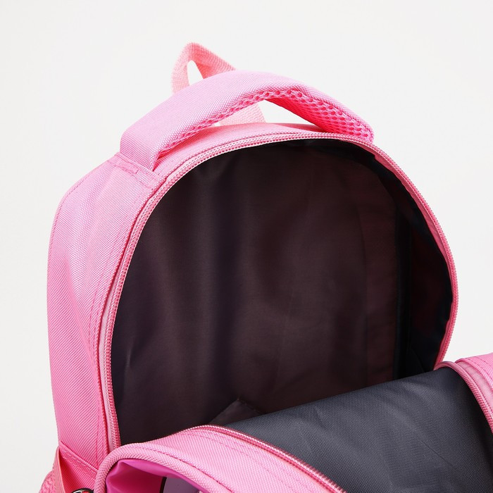 Рюкзак детский на молнии, 3 наружных кармана, цвет розовый - фото 4 - id-p201995553