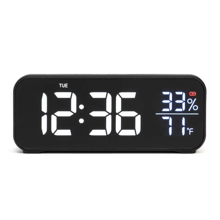 Часы электронные настольные: будильник, календарь, термометр, гигрометр 16.8 х 6.6 х 3.6 см - фото 3 - id-p202018088