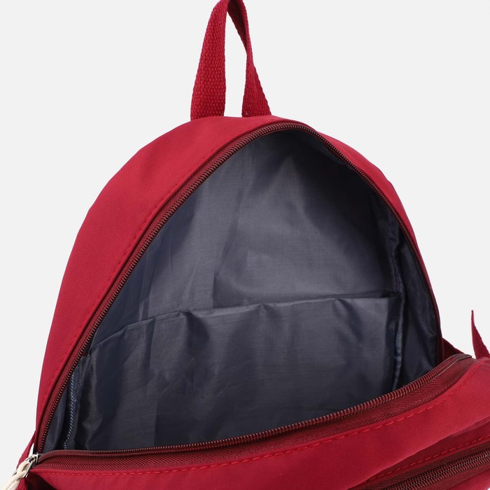 Рюкзак школьный на молнии, 5 наружных карманов, цвет красный - фото 4 - id-p201995605