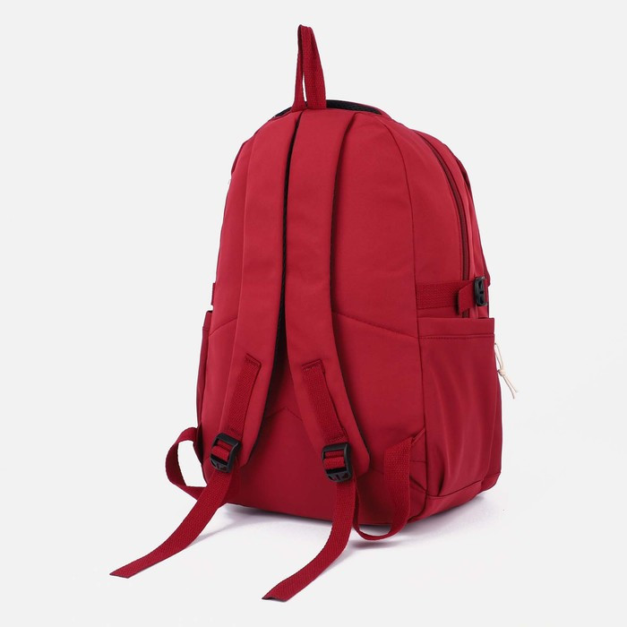 Рюкзак на молнии, 4 наружных кармана, цвет красный - фото 2 - id-p201995611