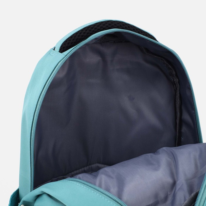 Рюкзак на молнии, 4 наружных кармана, цвет бирюзовый - фото 4 - id-p201995612