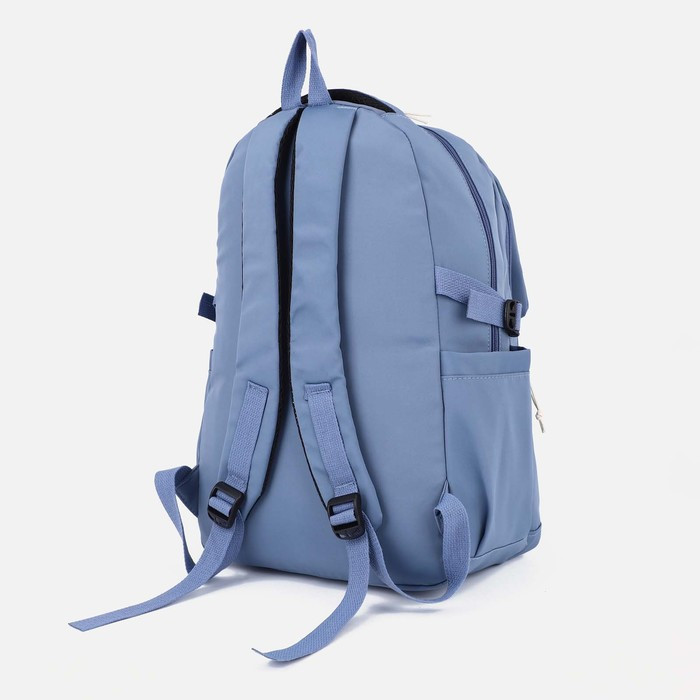 Рюкзак на молнии, 4 наружных кармана, цвет синий - фото 2 - id-p201995613