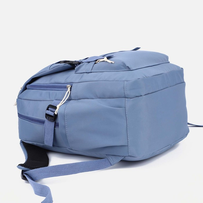Рюкзак на молнии, 4 наружных кармана, цвет синий - фото 3 - id-p201995613