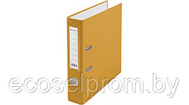 Папка-регистратор Lamark PP 80мм (75мм) желтый, металл.окантовка, карман, собранная