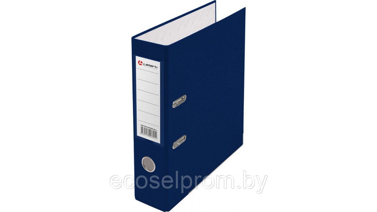 Папка регистратор А4, ПВХ LAMARK, 80мм с мет.уголком, синий, собраная - фото 1 - id-p202019120