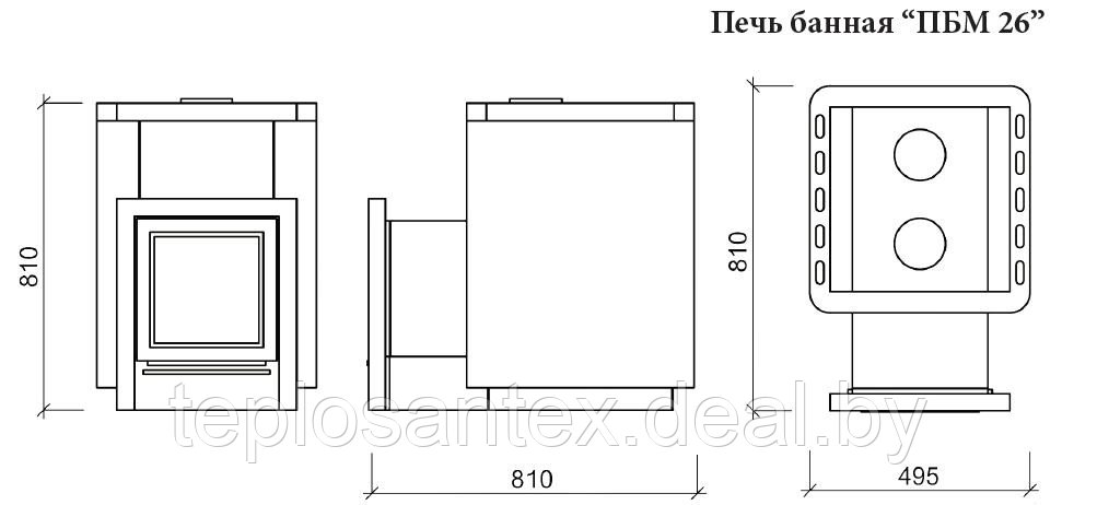 Печь банная ПБМ 26 Мета-Бел в Гомеле - фото 3 - id-p3756727