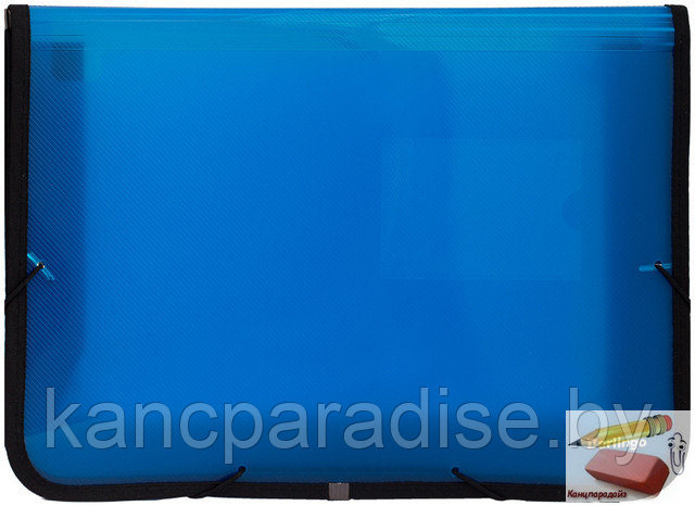 Папка на резинке А4 Berlingo, 70 мм., пластик, 600 мкм., с тканевой окантовкой, синяя