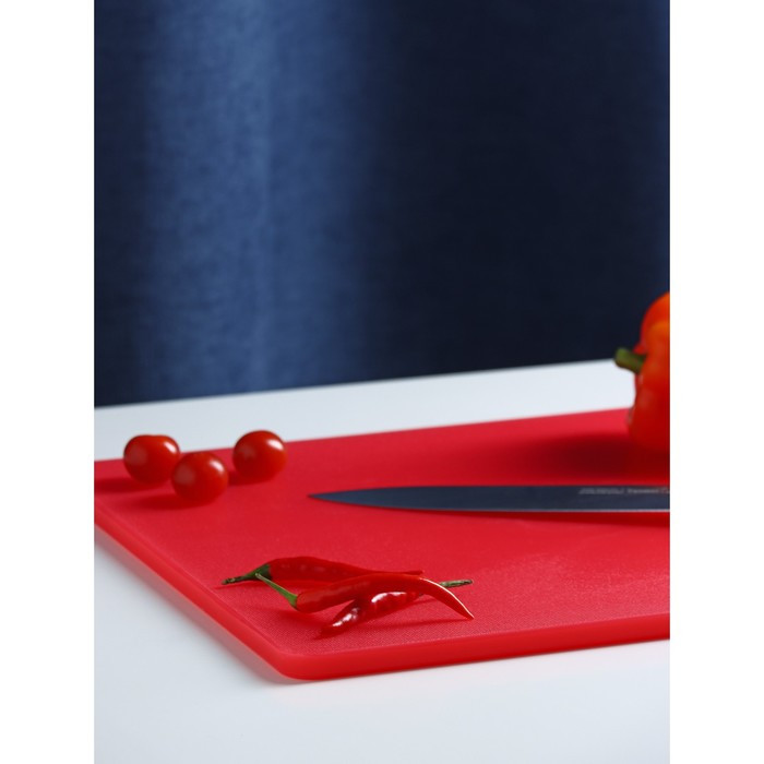 Доска профессиональная разделочная, 40×30 см, толщина 1,2 см, цвет красный - фото 2 - id-p197396169