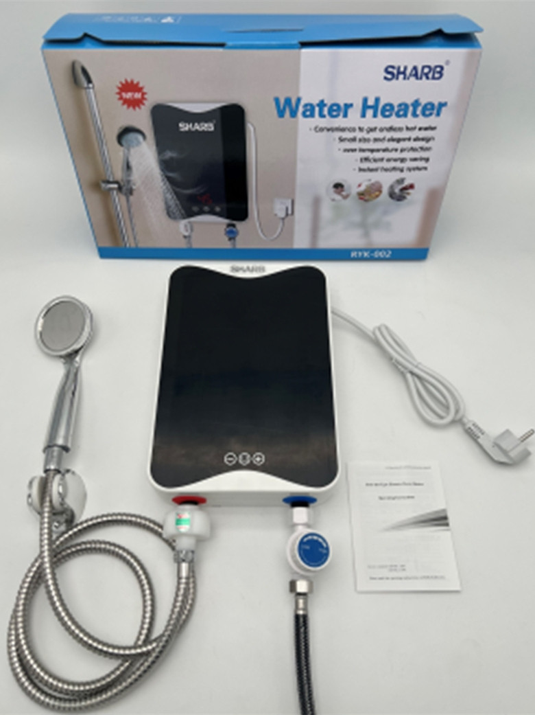 Проточный электрический водонагреватель-душ Water Heater RYK-001 5500W, нижнее подключение / LED-дисплей - фото 6 - id-p202020889