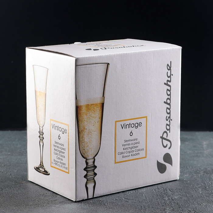 Набор бокалов для шампанского Vintage, 190 мл, 6 шт - фото 2 - id-p202014953