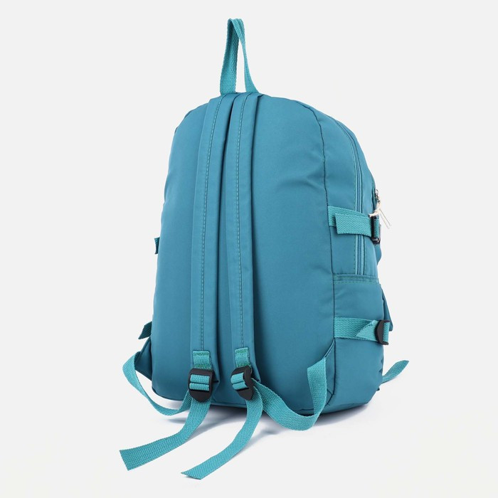 Рюкзак школьный на молнии, 5 наружных карманов, цвет синий - фото 2 - id-p201991778