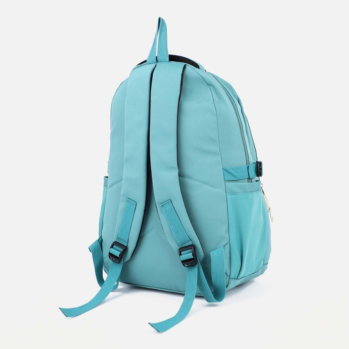 Рюкзак на молнии, 4 наружных кармана, цвет бирюзовый - фото 2 - id-p201991784