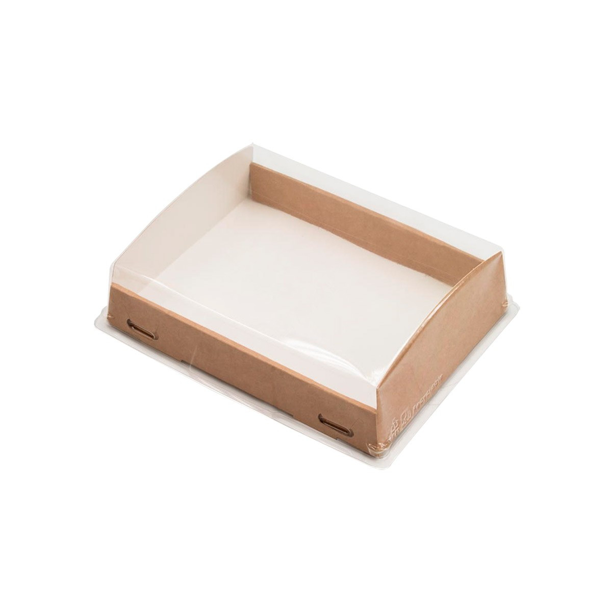 Коробка для десерта с прозрачной крышкой (Россия, крафт картон, 200х100х40 мм) Eco OpBox 600 - фото 1 - id-p201849902