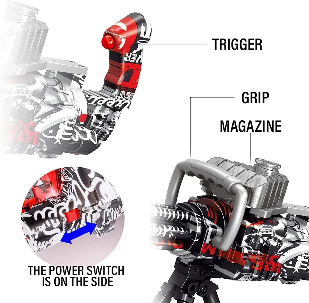 Детский пулемет Гатлинга Миниган m134 автомат стреляет орбизами Orbeez gun на аккумуляторе - фото 6 - id-p202025042