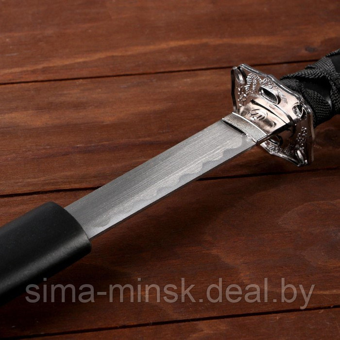 Сувенирное оружие «Катана на подставке», чёрные ножны с резным драконом, рукоять микс 100см - фото 4 - id-p202025333