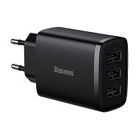 Сетевое зарядное устройство Baseus Compact Charger 3U на 17W (CCXJ020101) черный