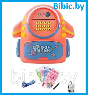 Сейф - копилка рюкзак с купюроприемником игрушечный, детская электронная копилка для детей банкомат игрушка - фото 2 - id-p202029370