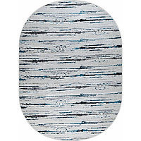 Ковёр овальный Kleopatra 38462A, размер 80x150 см, цвет blue fls/l.grey