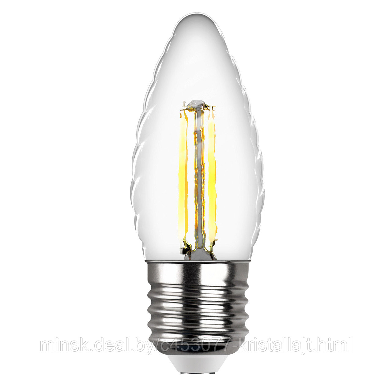 Лампа светодиодная Filament свеча витая ТС37 E27 7W, 2700K, DECO Premium, теплый свет. - фото 1 - id-p202032115
