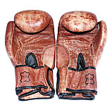 Перчатки боксёрские из натуральной кожи , винтажный дизайн 14 унций , Vintage-14-OZ, фото 2