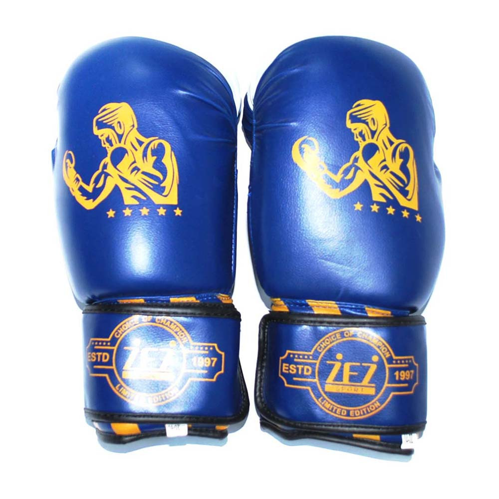 Перчатки боксёрские ZEZ sport синие 14 унций , Fighter-14-OZ - фото 1 - id-p202032240