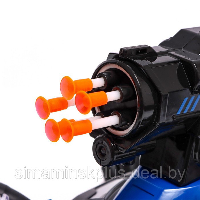 Танк радиоуправляемый Stunt, 4WD полный привод, стреляет ракетами, цвет чёрно-синий - фото 4 - id-p202031646