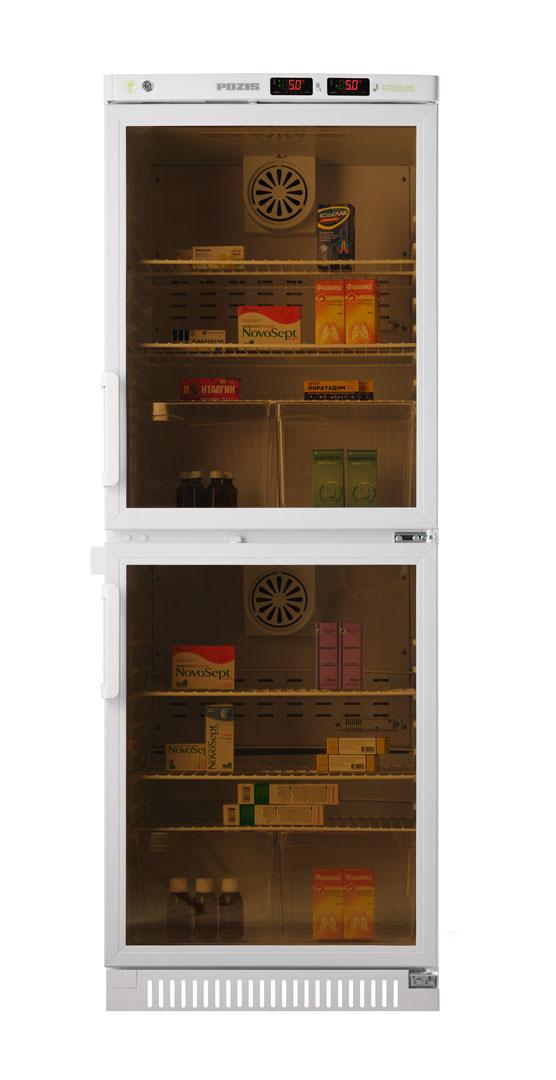 Холодильник фармацевтический двухкамерный POZIS ХФД-280-1 тонированное стекло - фото 1 - id-p202032305