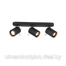 Светильник FANALE, 3x3Вт GU10 LED, цвет чёрный, хром